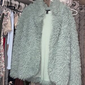 Forever 21 Mint Green Faux Fur Jacket
